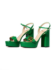 Gucci Marmont Sandali Platform Verdi
