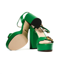 Gucci Marmont Sandali Platform Verdi