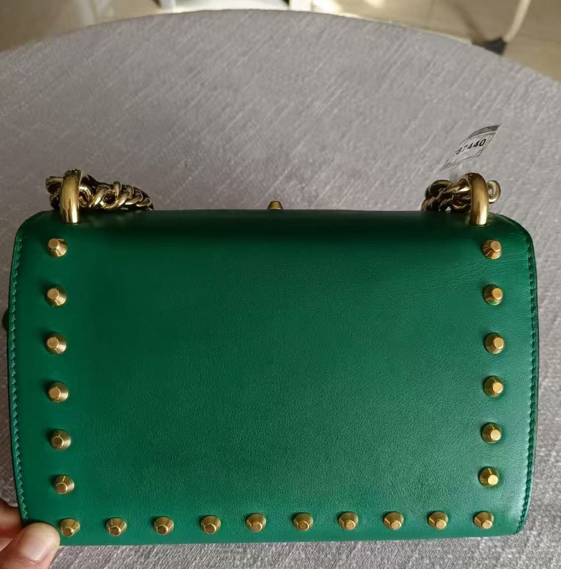 Gucci Padlock leather green shoulder bag